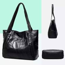 Dropshipping Women Tote Bag Genuine Sheepskin Patchwork Casual Hand Bags Big Capacity Shoulder Bag Large Ladies Shopping Bags 2024 - buy cheap