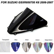 Черный мотоцикл лобовое стекло ветрового стекла ветровые дефлекторы для Suzuki GSXR600 GSXR750 GSXR 600 750 R K6 2006-2007 2006 07 2024 - купить недорого