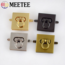 Meetee 2 set/lote quadrado turn lock snap para bolsa torção bloqueio de metal saco fechos fechamento diy acessórios de ferragem ky854 2024 - compre barato