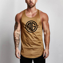 Regata fitness masculina de marca academia, camiseta sem mangas com músculo 2024 - compre barato