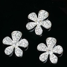 10pcs/lot 25*24mm Silver Rhinestone Buttons Flatback Embellishment for Craft DIY Hair Bow Wedding Shoes Decorative Buttons 2024 - buy cheap