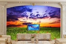 Céu nascer e pôr do sol paisagem nuvens de fotos de parede 3d, Sofá da sala de tv de parede 3d mural 2024 - compre barato