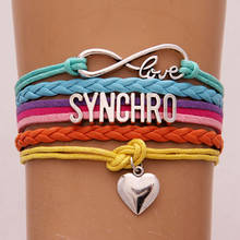 Infinity Love Synchro Leather Bracelet & Bangles Wrap Rope Heart Charm Synchro mom Bracelet Jewelry Christmas Gift For Women Men 2024 - buy cheap
