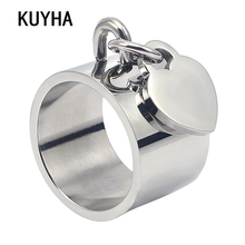 Silver Color Heart Rings For Women Personal Laser Design Jewelry Best Present Accessories High Quality 2024 - buy cheap