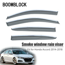 BOOMBLOCK 4pc Car Covers Window Visor Sun Rain Wind Deflector Awning Shield ABS For Honda Accord 2018 2014 2015 2016 2017 2024 - buy cheap