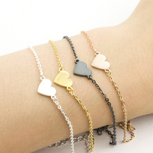 V Attract 1Pcs Gold Color Gun Black Color Loving Heart Charm Bracelet Women Stainless Steel Link BFF Pulsera Mujeres 2024 - buy cheap