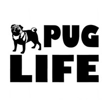 Pegatina de vinilo de PUG Life Thug, pegatina decorativa para ventana de coche, para motocicleta, color negro y plateado, 15CM x 9,8 CM, C8-0194 2024 - compra barato