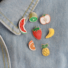 Mini broche de frutas, broche fashion com alfinete de desenho animado, gato fofo, abacaxi, melância, cereja, esmalte, emblema para chapéu 2024 - compre barato