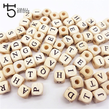 10mm Loose Mixed Letter Cube Wooden Beads Diy Accessories For Jewelry Alphabet Perles Natural Spacer Wood Beads W303 2024 - buy cheap