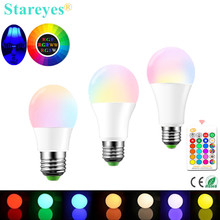 Bombilla LED E27 RGBW de 16 colores, lámpara de luz regulable mágica blanca, AC85-265V, 3W, 5W, 10W, Control remoto, 1 unidad 2024 - compra barato