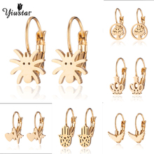 Yiustar Golden Lightning Heart Simple Spider Male Wings Shape Earrings Pine King Crown Earring For Women Girls Dance Peace Party 2024 - buy cheap