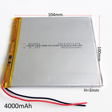 3,7 V 4000mAh ультра тонкий литий-полимерный аккумулятор 30100104 для GPS PSP Power bank Tablet PC MID DVD PAD 2024 - купить недорого