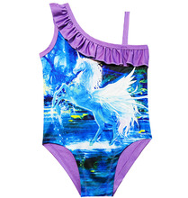 2-10 Years Girls Swimsuit One Piece Unicorn Children's Swimwear For Girls Swimming Beachwear Clothes Unicorn Swimsuit G48-CZ892 2024 - buy cheap
