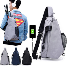 Men Chest Pack Sling Bag Crossbody Messenger Shoulder Triangle Rucksack with USB Charging Port&Headphone Port Hiking Bag Daypack 2024 - buy cheap