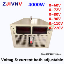 4000W Switching power supply 60V/72V/80/90V/110V/220v  current &voltage both adjustable  input 110/220/380vac AC-DC smps 2024 - buy cheap