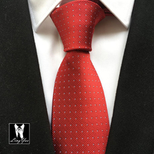 8cm Men Stylish polka dots necktie grooms wedding red ties 2024 - buy cheap