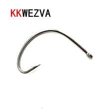 KKWEZVA 100pcs Fly Fishing Hook Barbless has Barb hook Fishing Dry Nymph Shirmp Wet Caddis Fly Hook Black Nickle New 2024 - buy cheap