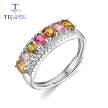 TBJ-anillos de turmalina de color de piedras preciosas naturales para mujer, joyería de plata de ley 925 de diseño clásico elegante, con caja de joyería 2024 - compra barato