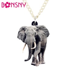 Bonsny colar de acrílico de selva, gargantilha com pingente de animal africano, joias para mulheres, meninas e adolescentes acessórios de presente 2024 - compre barato