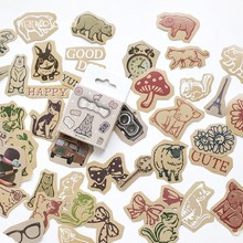 45pcs/Set Retro Bear Rabbit Animal Paper Sticker Decoration DIY Handmade Arts Craft Sticker Christmas gift 2024 - buy cheap
