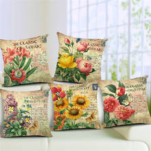 Vintage style decorative throw pillows case retro flower cushion cover for sofa home decor almofadas pillowcase 45x45cm in stock 2024 - buy cheap
