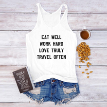 Vest Eat Well Work Hard Love Truly Travel Often Tank Tops Casual Summer Tumblr Slogan Tanks Women Funny Gym Workout Vest Shirt 2024 - buy cheap