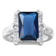 Hd anéis para mulheres, prateado, quadrado, azul, céu, aliança de casamento, noivado, presente 2024 - compre barato