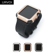 Чехол URVOI для Apple Watch series 3 2 1 pc, жесткий защитный силиконовый чехол для iWatch, металлический дизайн 38 42 мм 2024 - купить недорого