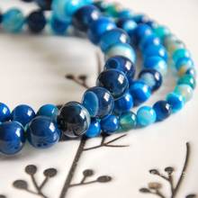 wholesale 14.5"38cm natural blue lace stone round loose beads 4mm-10mm jewelry making DIY for women 2024 - buy cheap