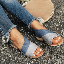 Puimentiua sandálias femininas para verão sapatos causais peep toe salto baixo sandalias mujer 2019 plus tamanho 35-43 sapatos de verão 2024 - compre barato
