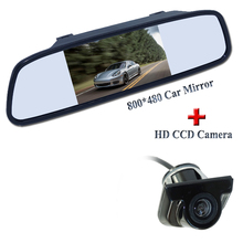 Free Shipping 2 in 1  parking system HD CCD  car backup reversing rear view camera + 4.3" HD 800*480 Car Mirror Monitor 2024 - buy cheap