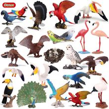 Oenux simulação de pássaros, flamingos, pavão, papagaio, águia, pássaros, modelo animal, figuras de ação coleção de brinquedo para crianças, presente 2024 - compre barato