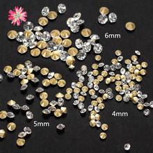 200pc/lot 3mm/4mm/5mm/6mm Chatons Point Back Transparent Rhinestone Glass Round Strass Shiny For Craft Jewelry Making Decoration 2024 - buy cheap