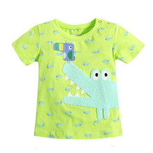 Camiseta de verão para bebês meninos, estampa de crocodilo, camisetas para meninos, mangas curtas, roupas infantis, roupas infantis (1-6 anos) 2024 - compre barato