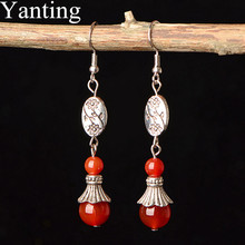 Yanting Vintage Palace Dangle Earrings With Stones Tibetan Handmade Ethnic Statement Earrings For Women Female Gift 0270 2024 - buy cheap