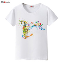 Bgtomato nova chegada saxofone impressão arte camisas das mulheres popular colorido música topos marca boa qualidade casual camisetas 2024 - compre barato