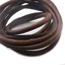 Corda de renda 5 metros alta qualidade antiguidade escuro 5mm redondo couro macio genuíno descobertas cordão corda 2024 - compre barato