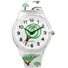 Relógios infantis wkit, relógios de silicone com pulseira de desenho animado árvore 2024 - compre barato