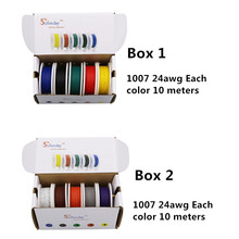 100m UL 1007 24AWG Electrical Wire Airline Copper PCB line 32.8 feet each colors ( 10 colors Mix box 1+box 2 Stranded Wire Kit ) 2024 - buy cheap