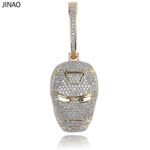 Новое ожерелье JINAO с кулоном в стиле Железного человека с теннисной цепью кубинская цепь хип-хоп ювелирные изделия уличная культура 2024 - купить недорого