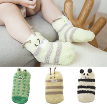 Hot Sale Luxury New 1 pair Baby Suitable 1-4Year Cute pattern Non-slip Plush Floor socks Infant Newborn Socks Winter 100% Cotton 2024 - buy cheap