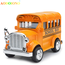 1:38 Hot School Bus Alloy Pull Back Diecast Model Toy Car Vehicle Brinquedos Baby Toys Educational for Children Kids Xmas Gifts 2024 - buy cheap