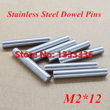 200pcs/lot M2*12 GB119 Stainless Steel Dowel Pins / Cylinder Pin Dia 2mm 2024 - buy cheap