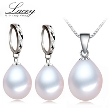 Wedding Freshwater Pearl Jewelry Sets For Women,925 Sterling Silver White Genuine Natural Pearl Jewelry Girl Party Gifts  2024 - buy cheap