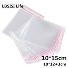 LBSISI Life 500pcs 10x15cm 10*15cm Packaging Self Adhesive bags Plastic OPP Clear Pack Jewelry Gift Bag Cookie Bag Poly Bag OEM 2024 - buy cheap