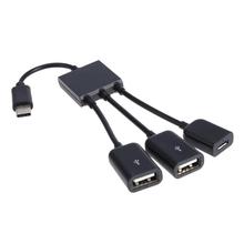 USB 3. 0 Type-C на 2 порта USB 3,1 Hub + кабель-удлинитель Micro USB OTG Hub для Macbook, для ПК, ноутбука, телефона 2024 - купить недорого