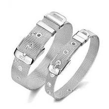 Factory Price Silver 925 Women Men Jewelry 10/12/14mm Web Watch Belt Bangles & Bracelets For Women 925 Men Bracelet 2024 - buy cheap