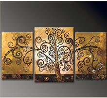 Hand Painted Canvas Abstract Oil Painting Tree Multi Panel 3 piece Canvas Wall Art Large Home Office Decoration Unframed 2024 - buy cheap