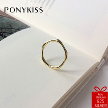 PONYKISS-anillo poligonal de plata de ley 100% 925 para mujer, accesorios de moda para fiesta, joyería fina de cumpleaños 2024 - compra barato