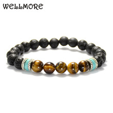 WELLMORE women bracelet 8MM beads bracelet Natural line stone beaded bracelets for women fashion jewelry drop shipping wholesale 2024 - buy cheap